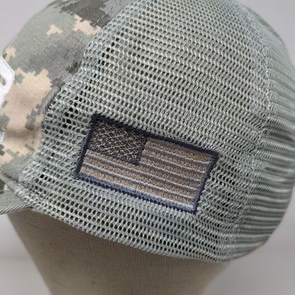 Fessler Bowman Mens Snapback Meshback Gray Camo Hat Size M/L Embroidered Logo