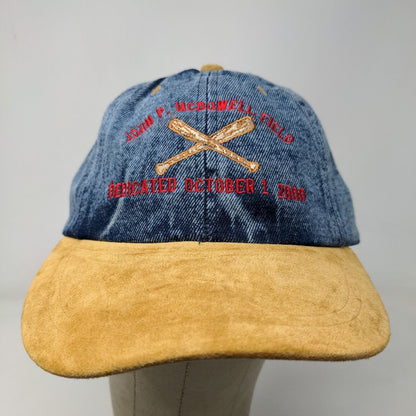 Nissin Men's John P. McDowell Field Dedication Hat Blue Tan 2000 Y2K Vintage