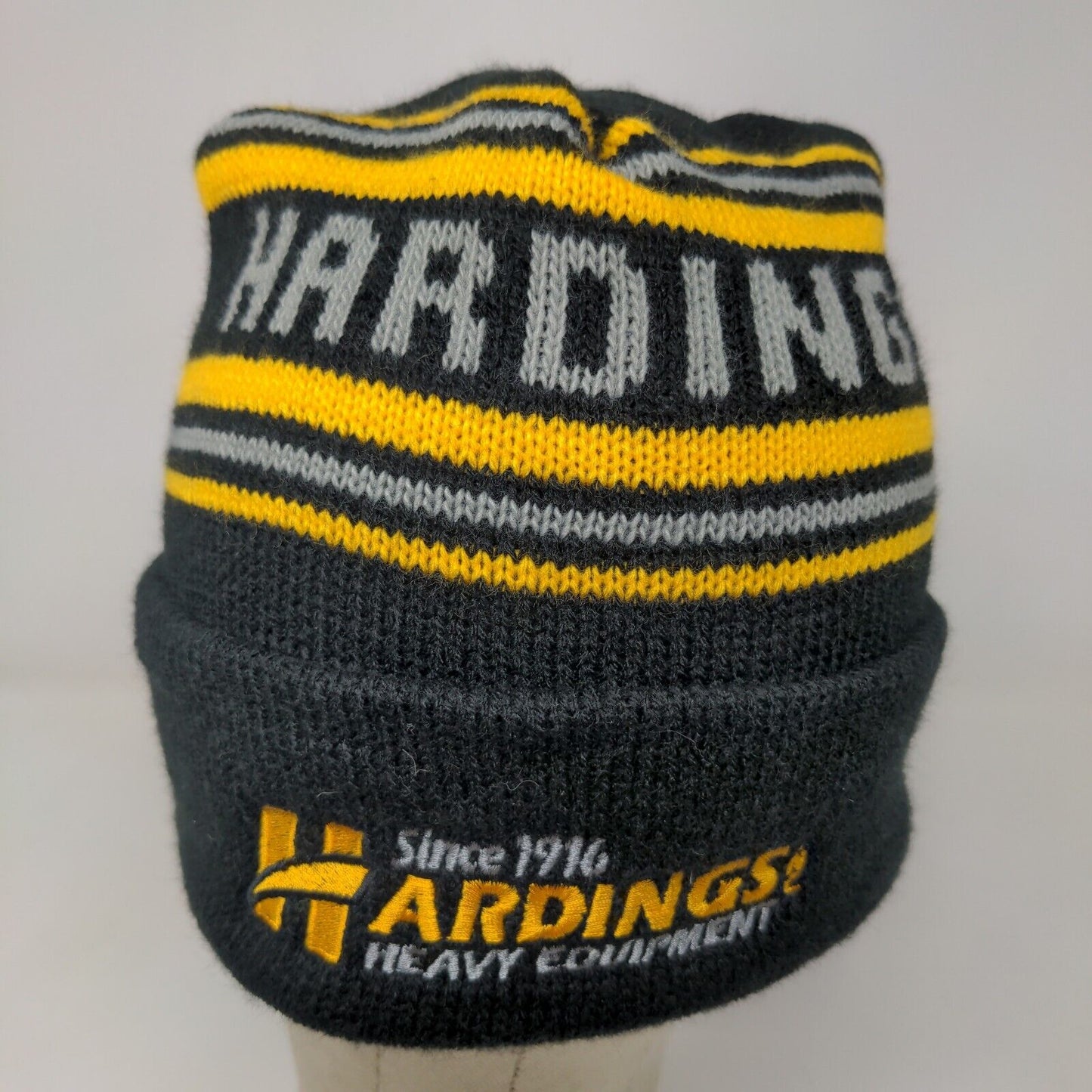 Cap America Hyundai & Hardings Construction Equipment Beanie Hat Black Made USA