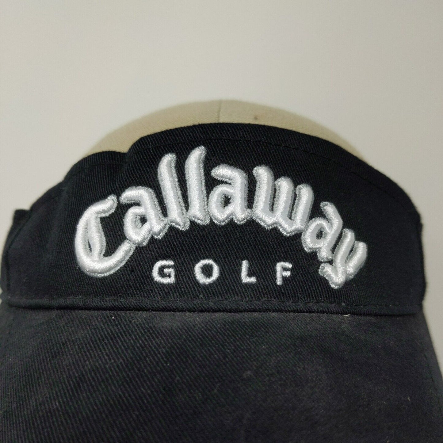 Callaway Golf Visor Black / White Letters Adjustable Embroidered Logo