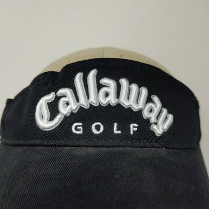 Callaway Golf Visor Black / White Letters Adjustable Embroidered Logo