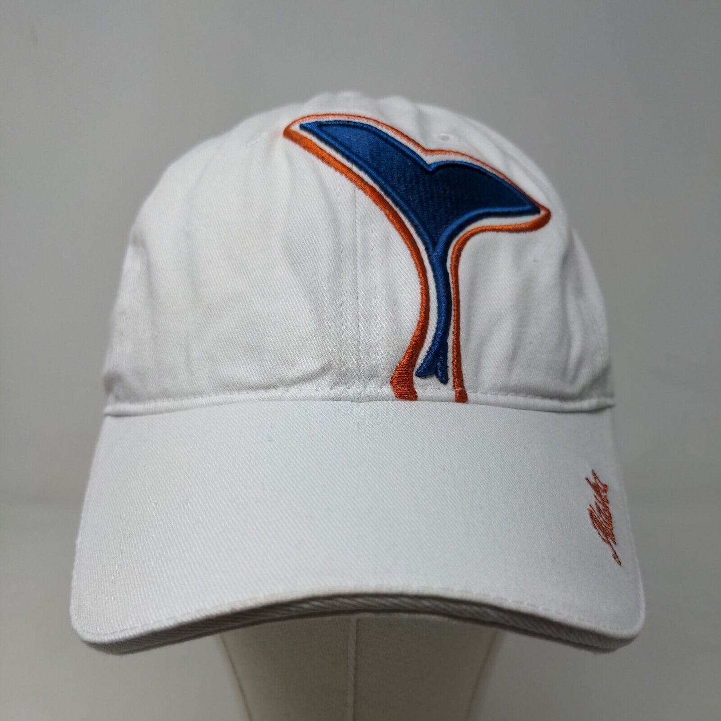 Cruisewear Men's Strapback Hat White Adjustable Embroidered Whale Logo Alaska