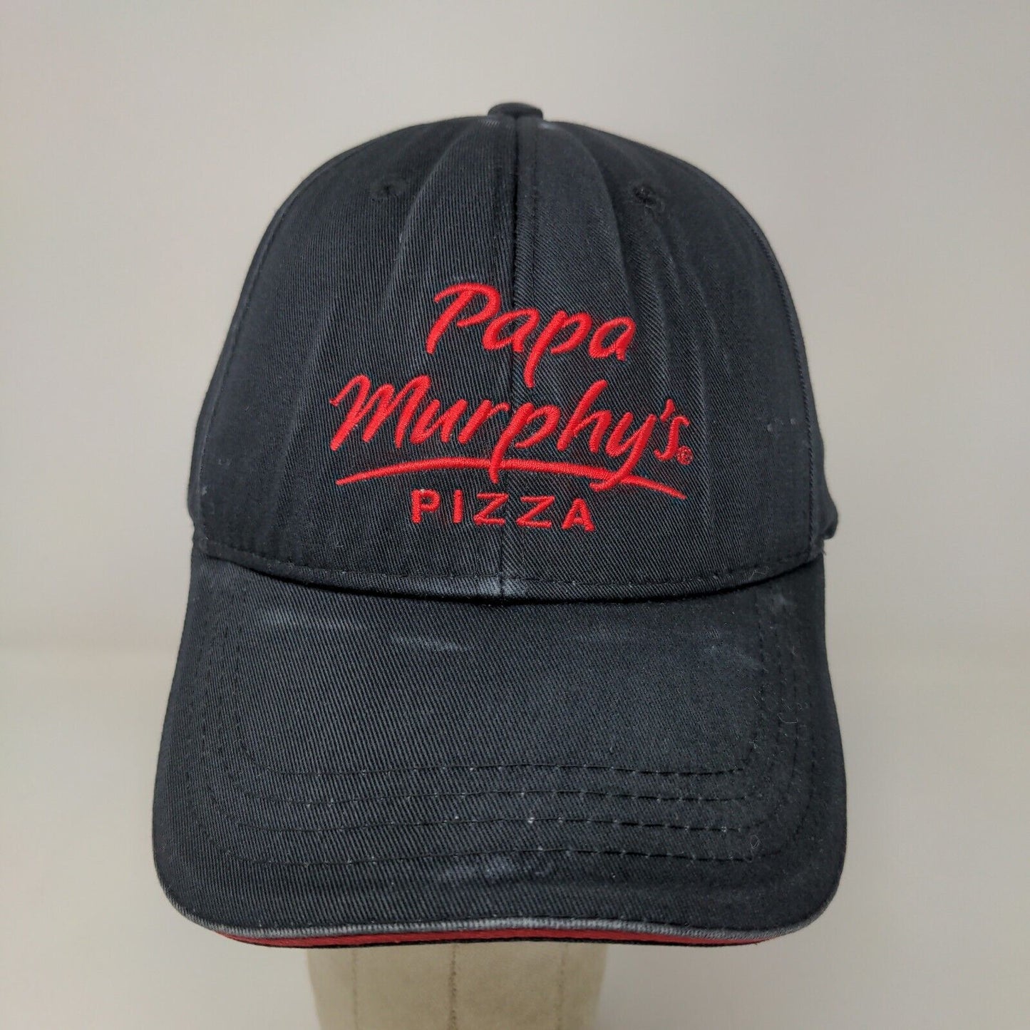 Papa Murphy's Men's Strapback Hat Cap Black Embroidered Logo Employee Uniform