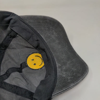 David & Young Women's Slideback Hat Gray OSFM Fuzzy Smiley Face Logo