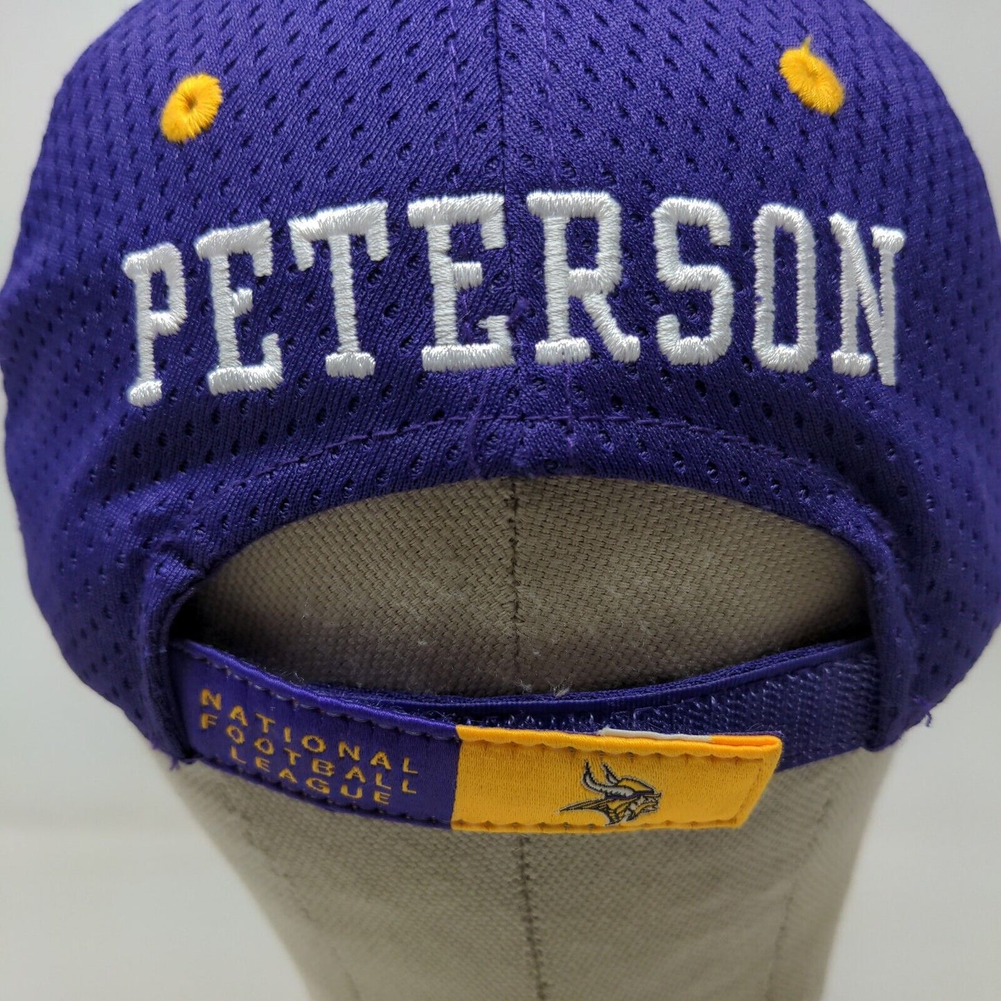 Reebok NFL Boys Minnesota Vikings Strapback Hat Purple Yellow #28 Peterson