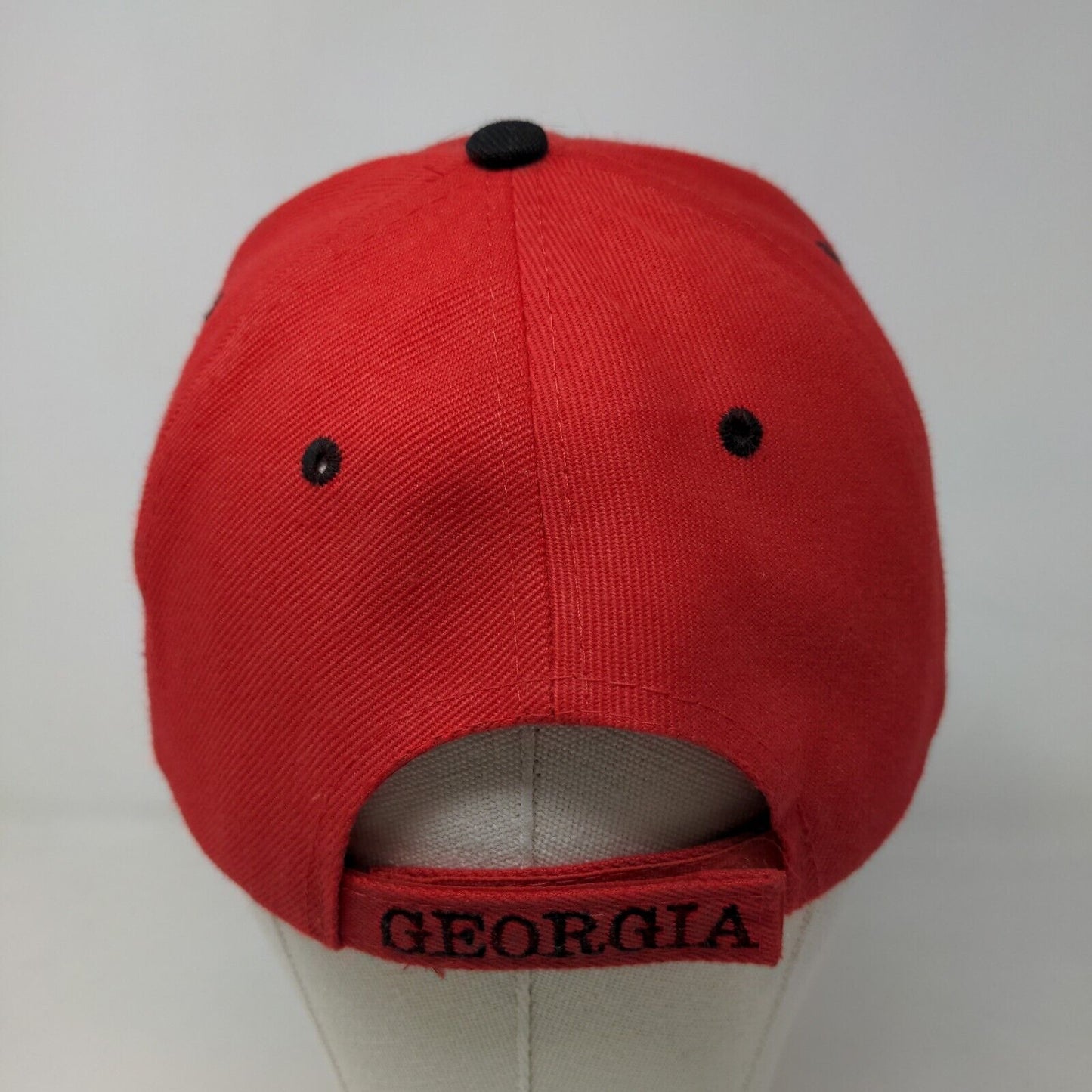 Unbranded Men's Strapback Hat Red Black OSFA Embroidered Logo 100% Acrylic