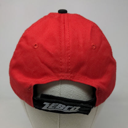 Corpro Men's Strapback Hat Red Size OSFM Embroidered Zebco Logo 100% Cotton