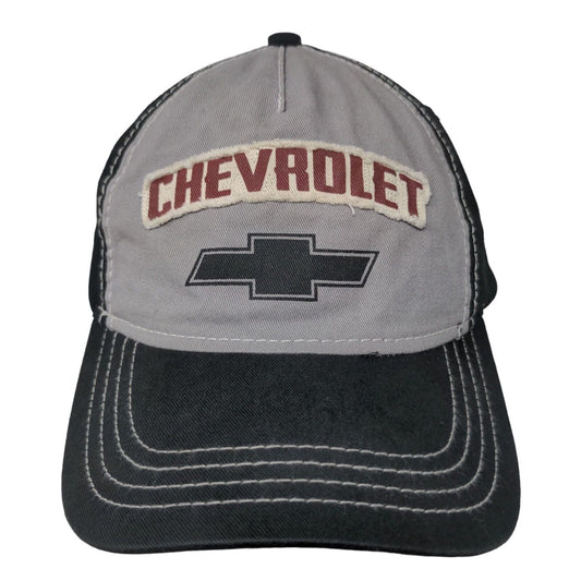 Chevrolet Men's Strapback Hat Black Gray Adjustable Graphic Logo