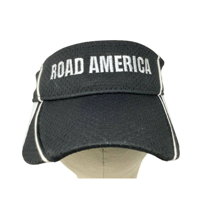 Road America Augusta Sportswear Visor Black & White Size Adult Hook & Loop