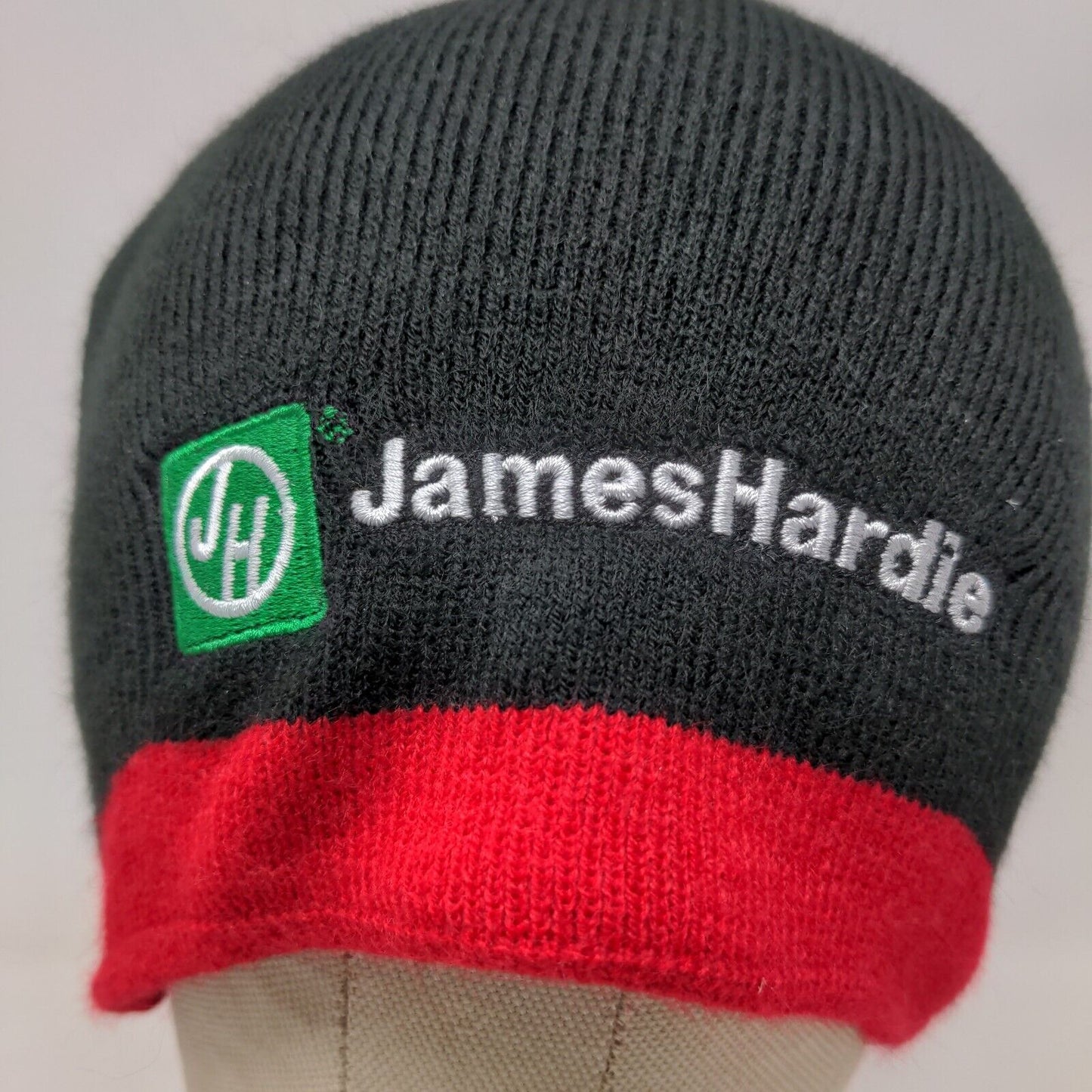 James Hardie Men's Knit Beanie Hat Cap Black Embroidered Logo