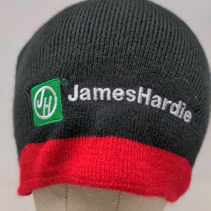 James Hardie Men's Knit Beanie Hat Cap Black Embroidered Logo
