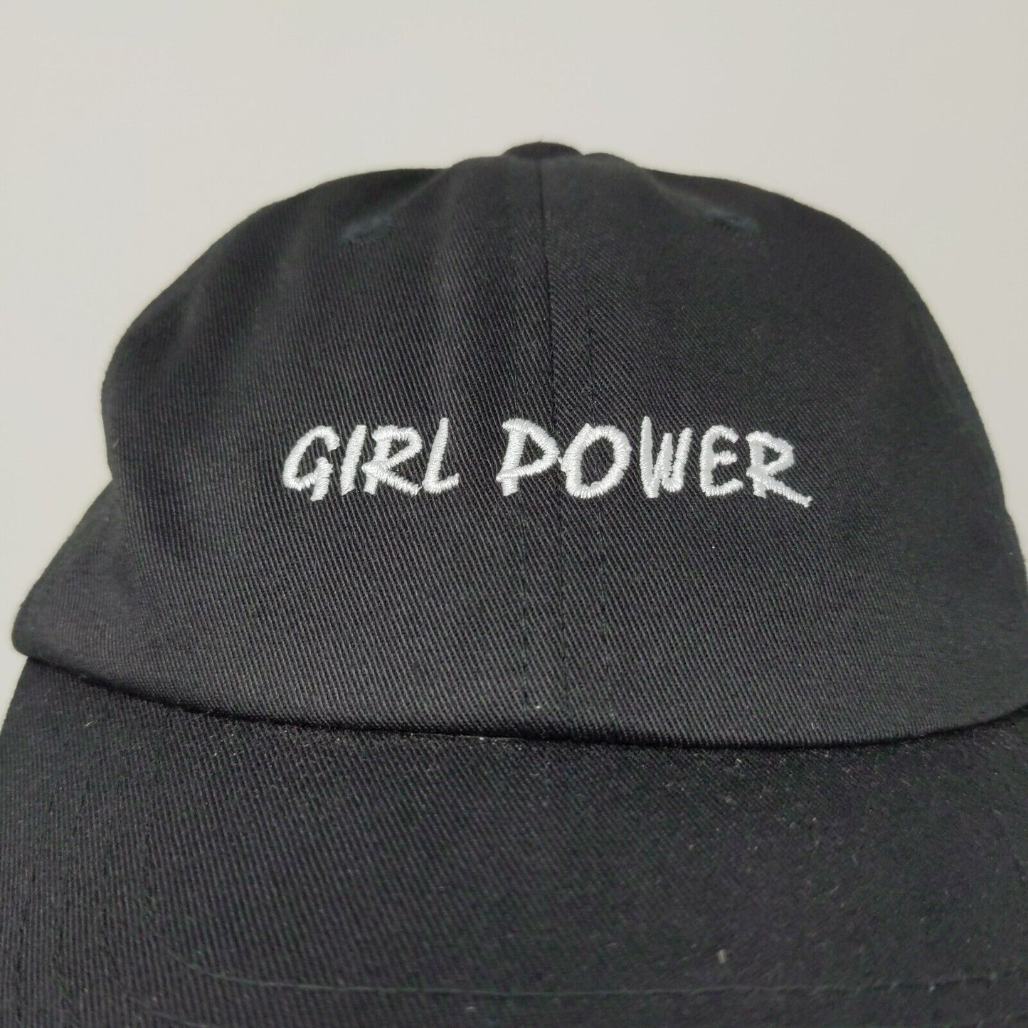 Girl Power Hat Cap Black Used Strapback Embroidered Wonder Nation