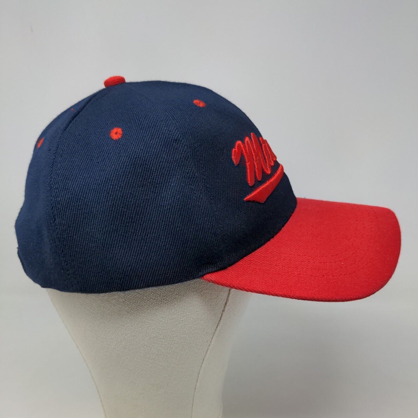 Unbranded Men's Strapback Hat Blue Red Embroidered Miami FL Logo