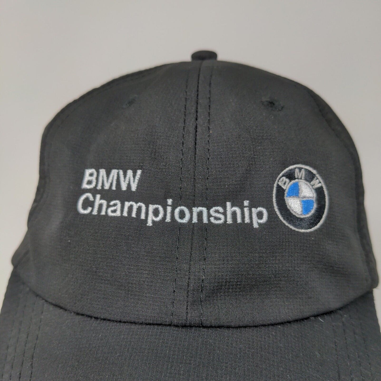 BMW Championship Mens Strapback Hat Black Embroidered Logo Adjustable