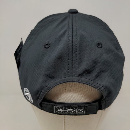 Ahead Men's Strapback Hat Black Adjustable Mid Fit Embroidered Longmeadow W/Tags