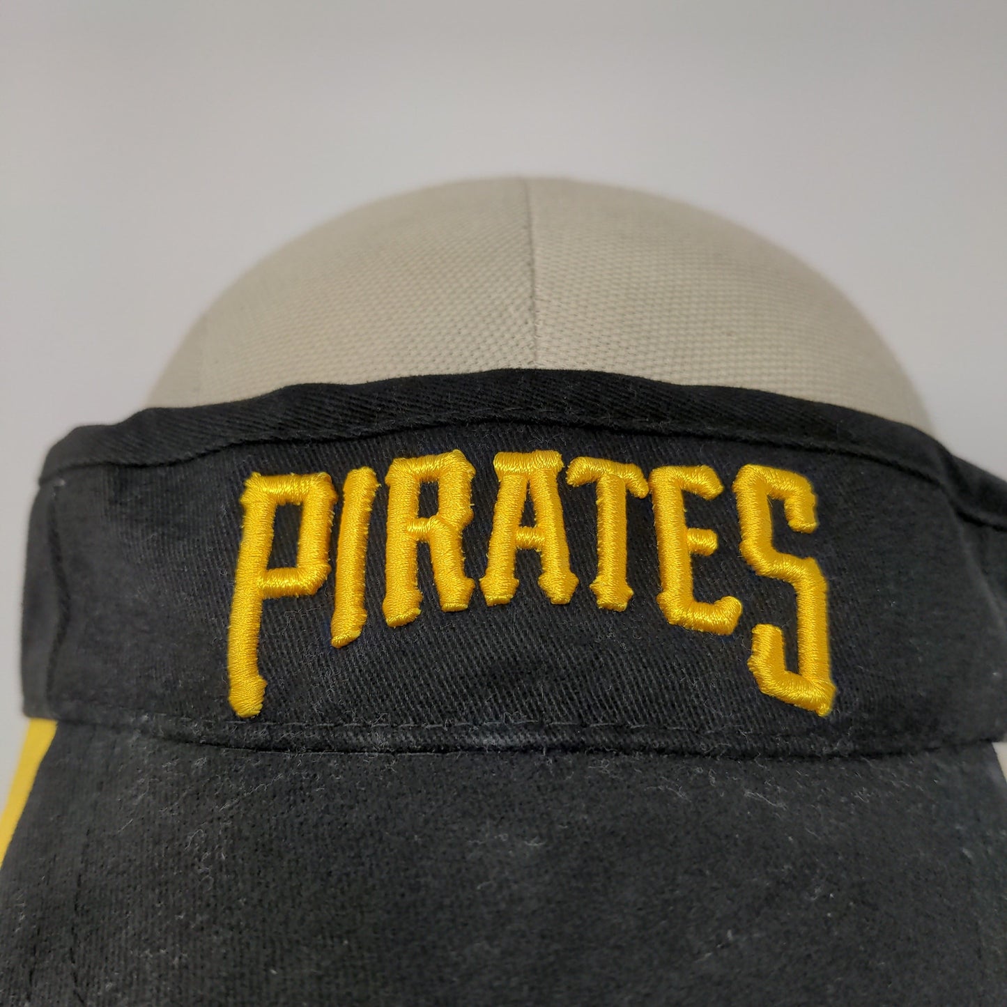 MLB Pittsburgh Pirates PNC Bank Sun Visor Hat Black Gold Embroidered OSFA