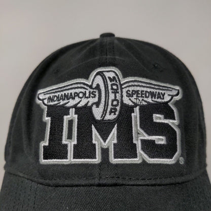 Indianapolis Motor Speedway IMS Strapback Hat Embroidered Logo Racing Black OSFM