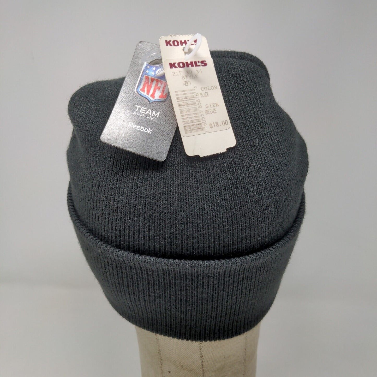 Reebok NFL Men's Colts AFC Champions 2009 Knit Beanie Hat Black OSFA W/Tags