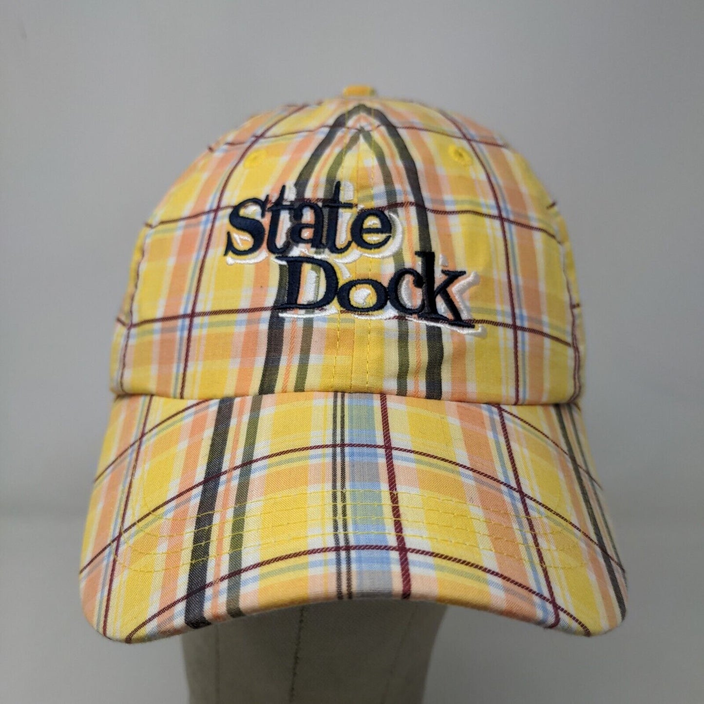 Ahead Extreme Mens State Dock Strapback Hat Adjustable Yellow Plaid