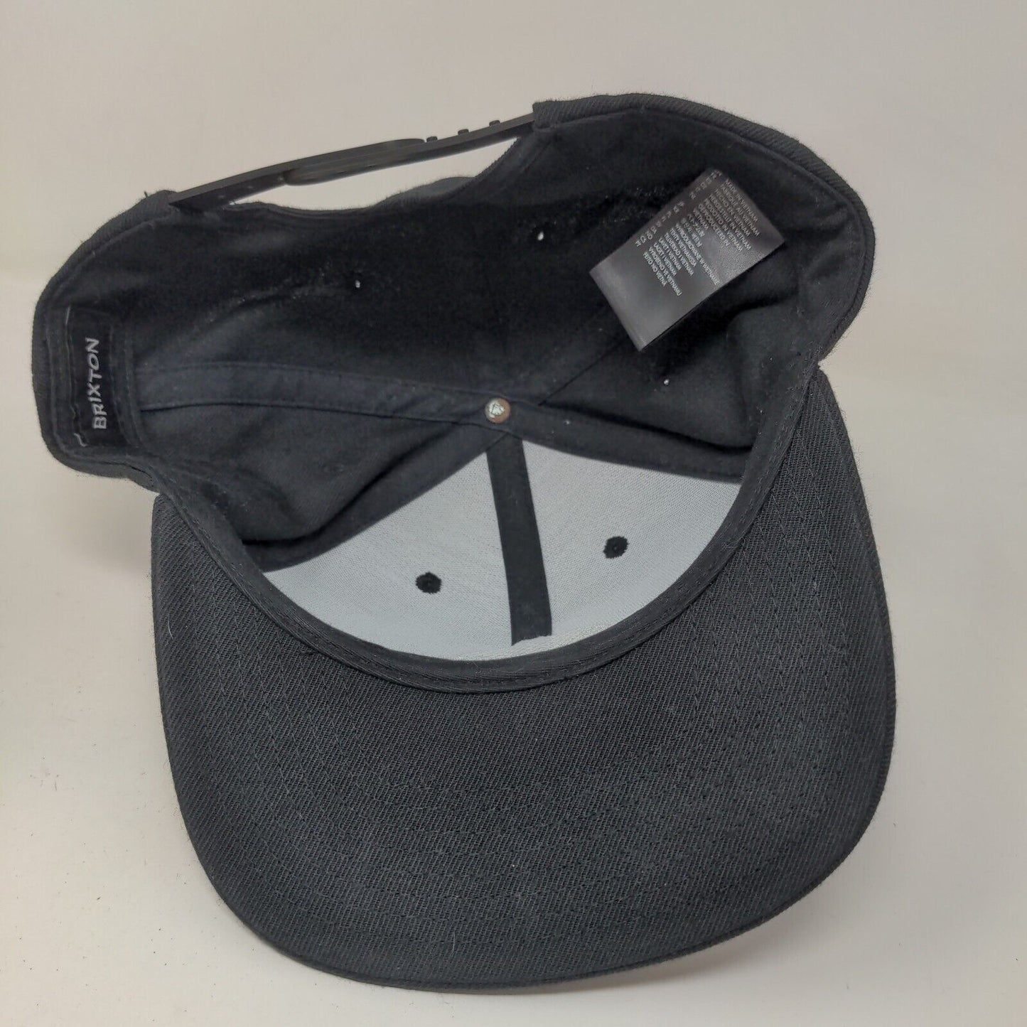 Brixton Men's Snapback Hat Black Adjustable Embroidered Big Logo