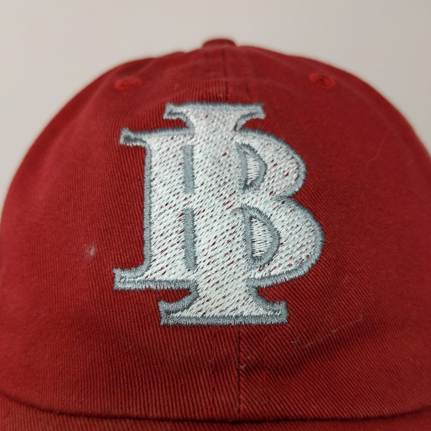 Unbranded Men's 100% Cotton Slideback Hat Embroidered IB Logo Red