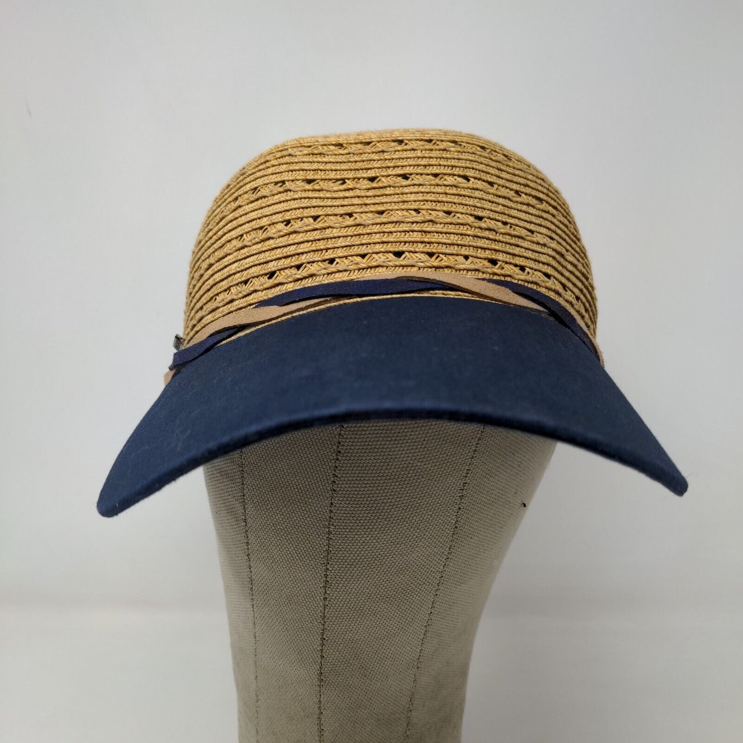 Sun 'n' Sand Women's Sun Hat UPF 50 Tan Blue Woven Style Bill