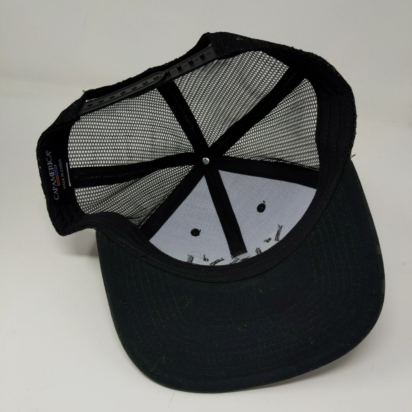 Cap America Snapback Meshback Hat Black Dark Green Camo Embroidered