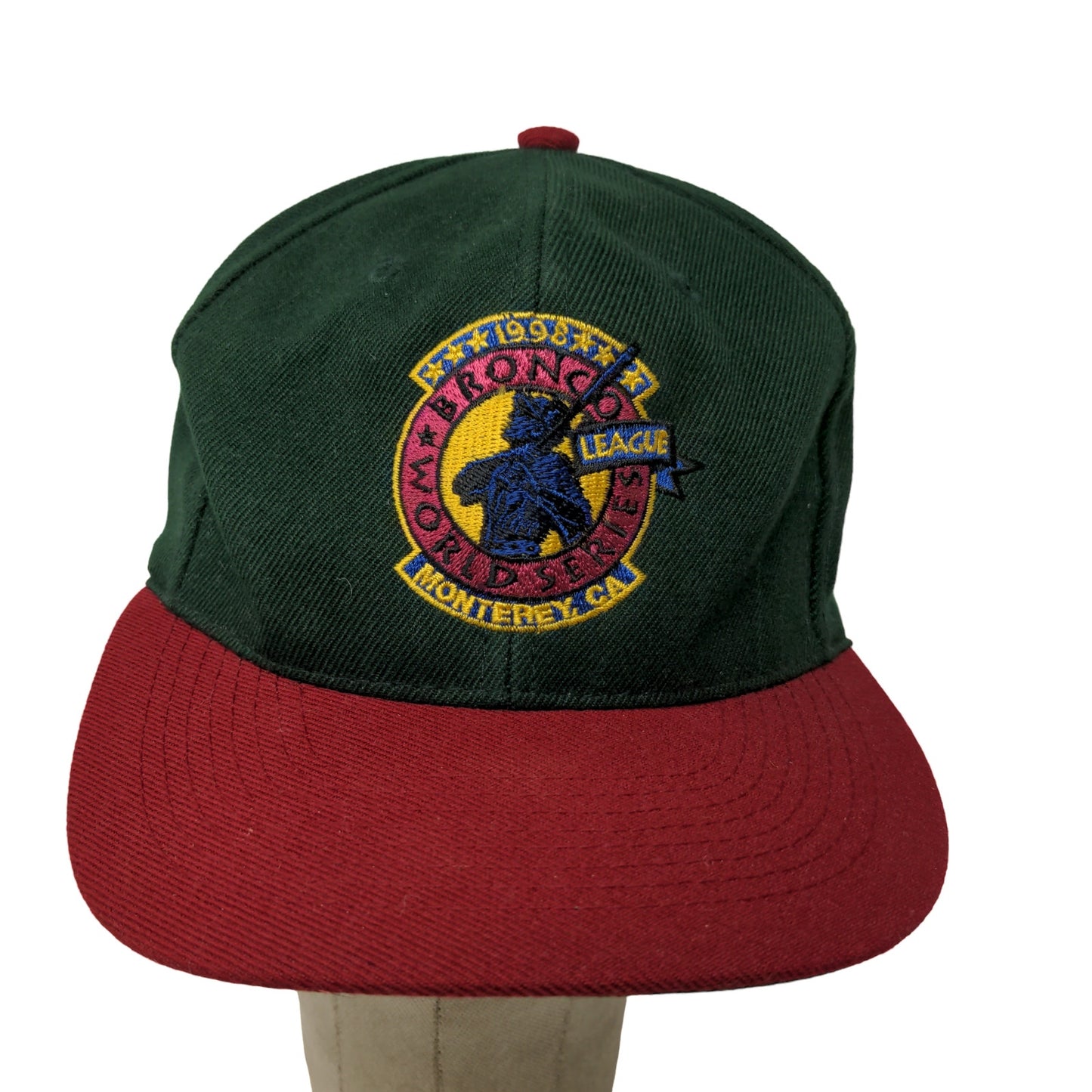 Otto Men's Bronco World Series League Snapback Hat Green OSFA Vintage 1998 90's