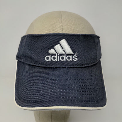 Adidas Strapback Sun Visor Hat Cap Blue Adjustable Embroidered Logo