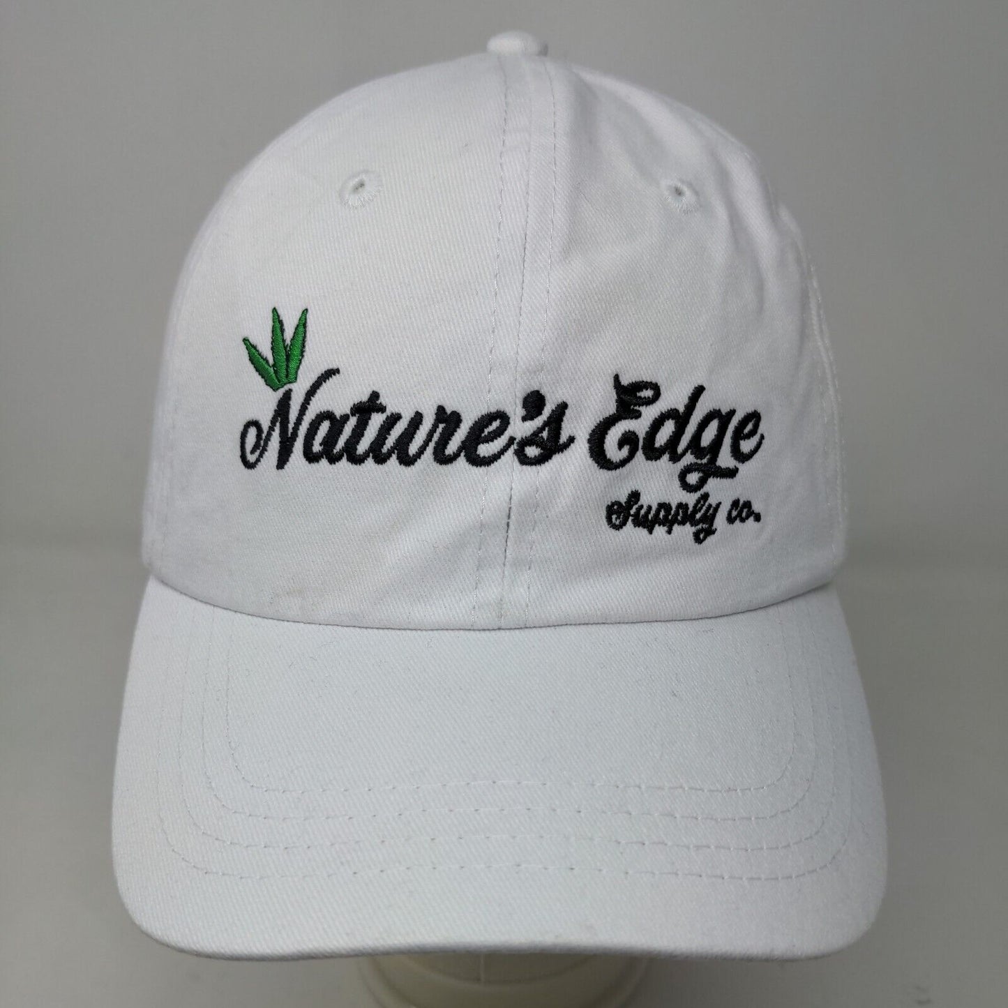 Unbranded Men's Slideback Hat White Adjustable Embroidered Logo Nature's Edge