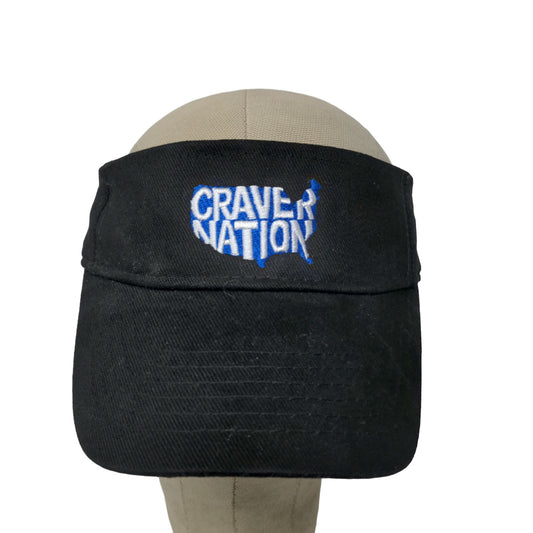 White Castle Craver Nation Strapback Sun Visor Hat Black Adjustable Embroidered