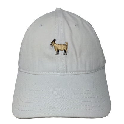 Otto Men's Slideback Hat White Size OSFM Embroidered Goat Logo 100% Cotton