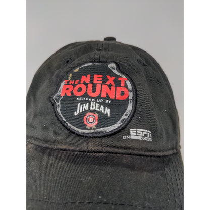 ESPN Jim Beam Next Round Drink Smart Strapback Hat OSFA Black Embroidered