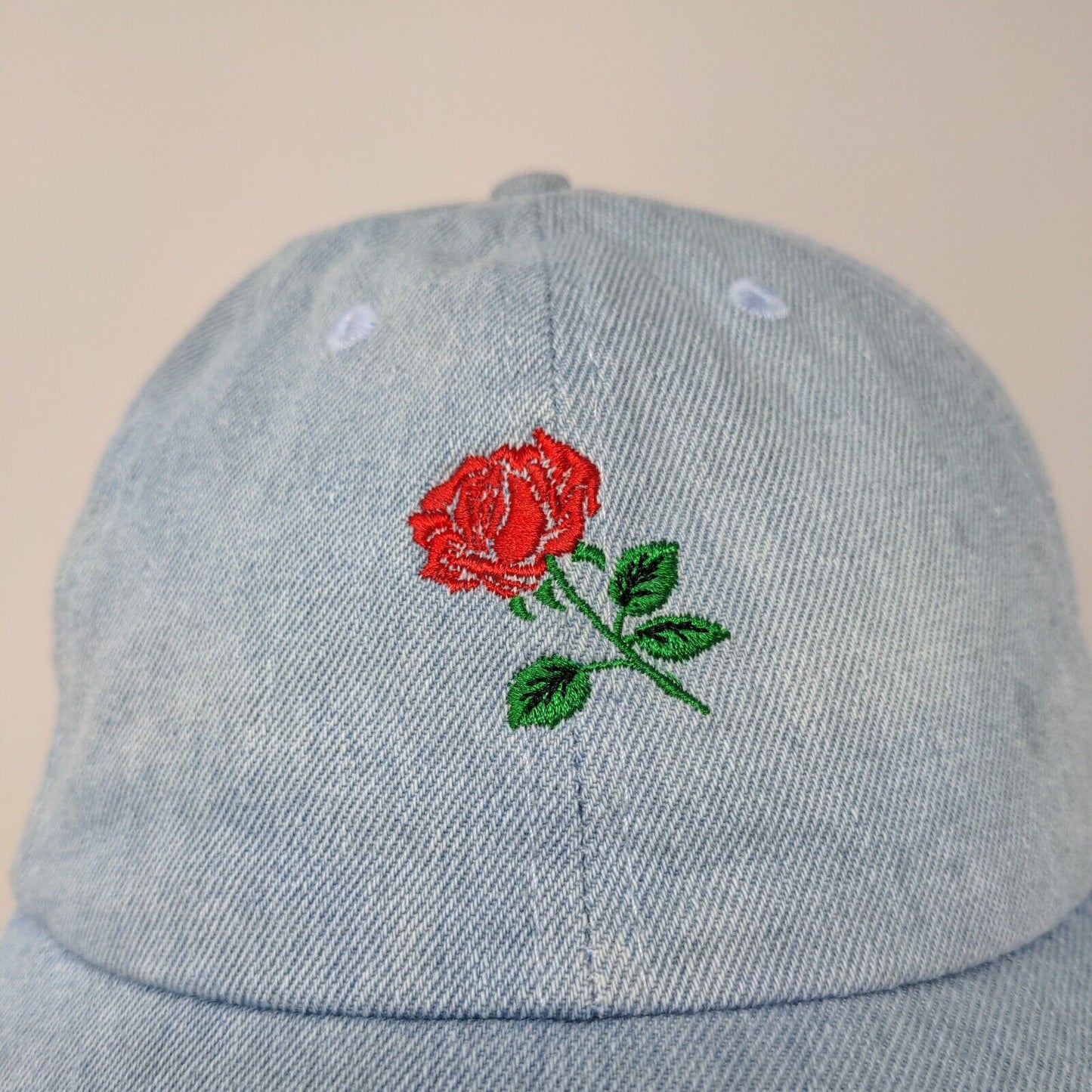 Aung Crown Rose Strapback Blue Baseball Hat Adjustable Embroidered Logo