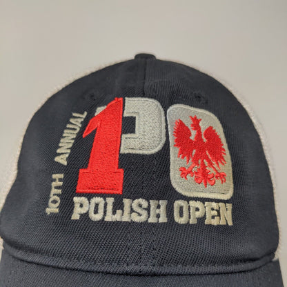 Nike Golf Mens Fitted Hat Black White 10th Annual Polish Open Hat Embroidered