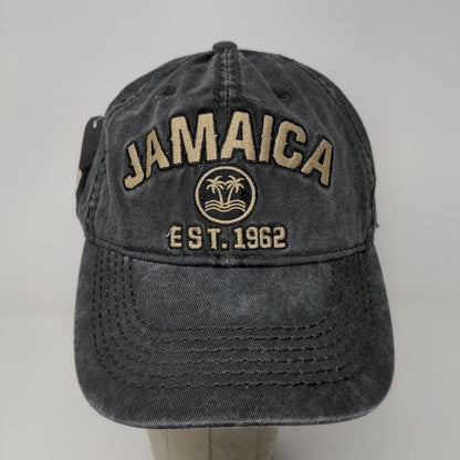 Lifestyle Jamaica Strapback Hat Gray Embroidered Logo Cotton Adjustable W/Tags