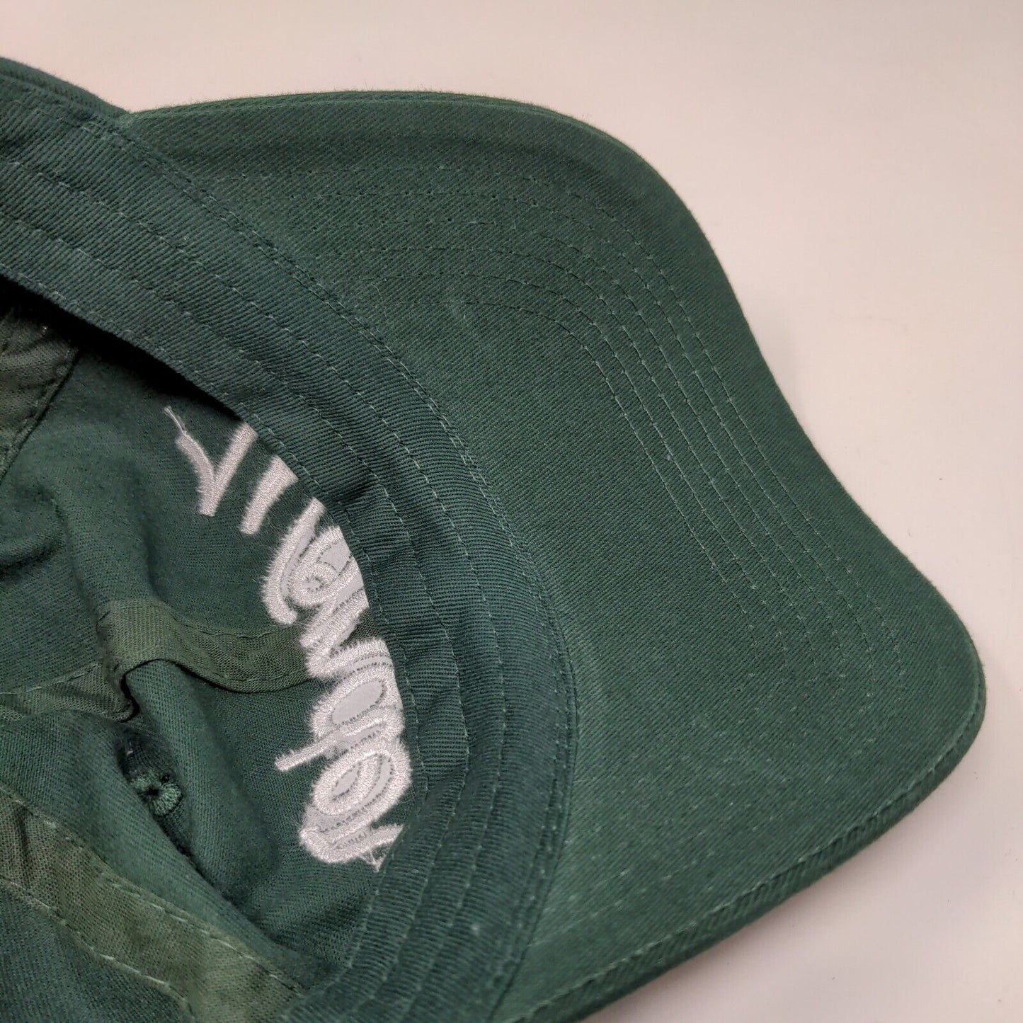 Unbranded Men's Slideback Hat Green Adjustable Embroidered Wonder Logo Cotton