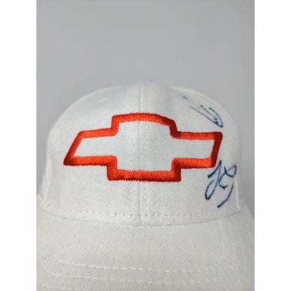 Raceshop Chevrolet Chevy Snapback Hat Adjustable White Autographed