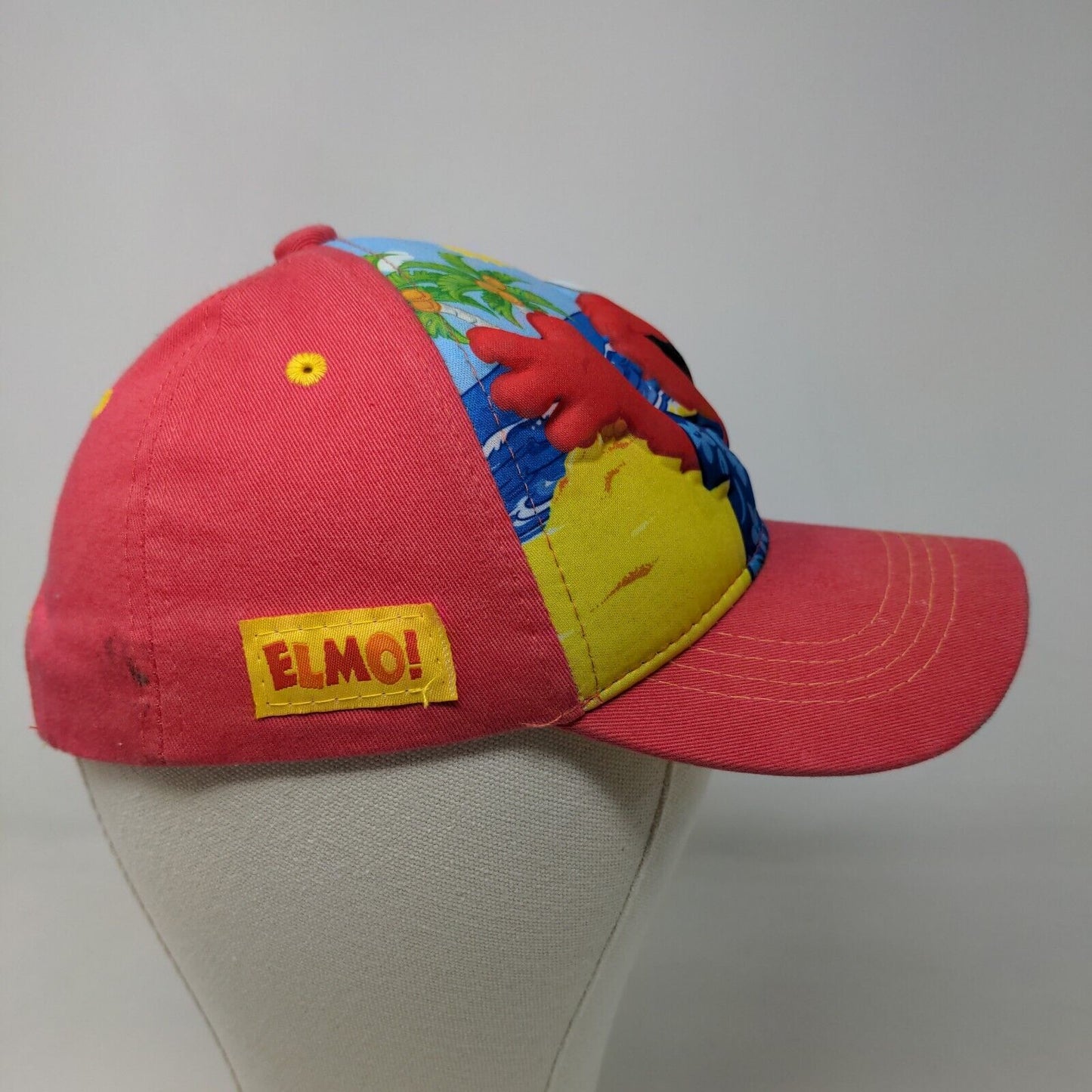 Sesame Street Boy's Snapback Hat Red 100% Cotton Elmo Vacation Graphic