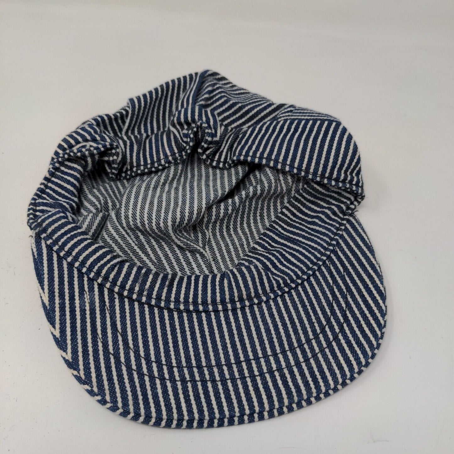 Unbranded Boy's Youth Train Conductor Hat Blue White Striped Billed