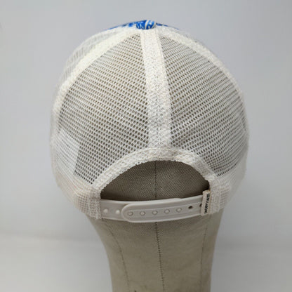 Billabong Men's Snapback Mesh Back Hat Blue White One Size Geometric Pattern