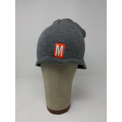 Port & Company Lined Beanie Hat Embroidered M Logo Gray 100% Acrylic
