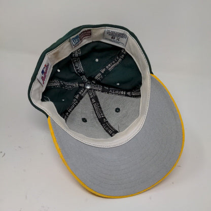 Oakland Athletics Hat Green and Yellow New Era Brand Fitted 6 7/8