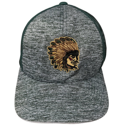 Pacific Headwear Men's Snapback Mesh Back Hat Green OSFA Embroidered Indian Head