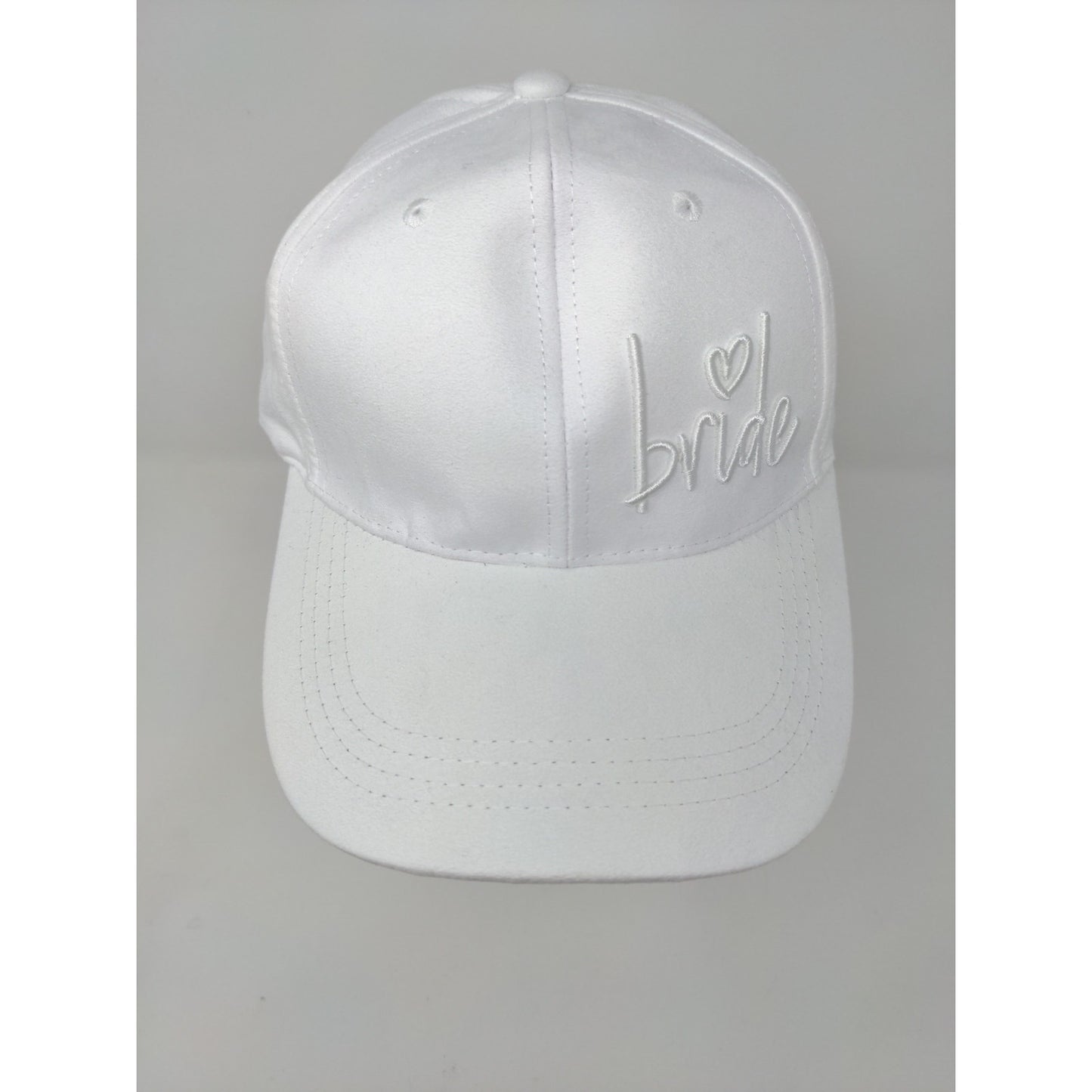 Miss to Mrs Bride Slideback Hat Cap Embroidered Logo Wedding White Faux Suede