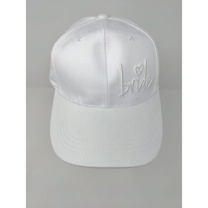 Miss to Mrs Bride Slideback Hat Cap Embroidered Logo Wedding White Faux Suede