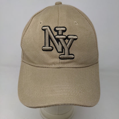 Unbranded Men's Strapback Hat Tan Adjustable Embroidered New York Logo
