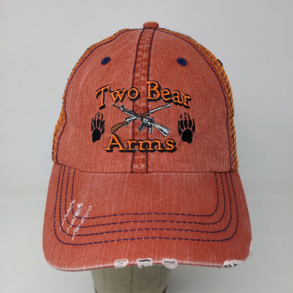 Two Bear Arms Men's Strapback Hat Orange OSFA Embroidered Logo