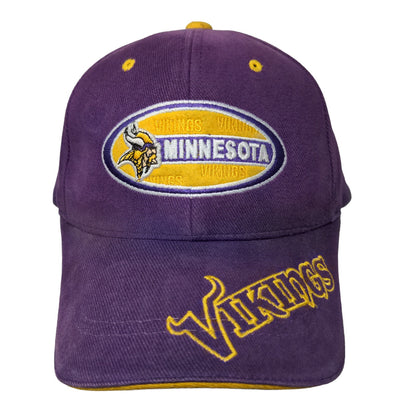 NFL Men's Strapback Hat Purple OSFA Minnesota Vikings Embroidered Logo Cotton