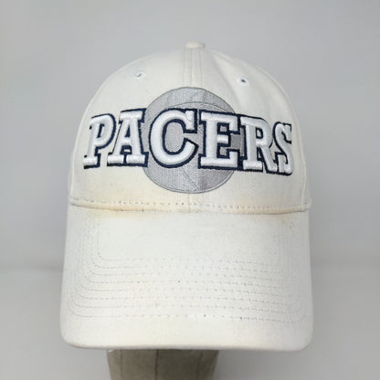 Drew Pearson Mens NBA Indiana Pacers Strapback Hat White OSFA Embroidered Logo